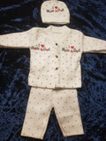 pack of 1/3 i love mom and dad suit Newborn Baby Winter Season Dress - 3 pcs Dress which includes 1×shirt,trouser,hat - Fleece Fabric