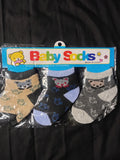 Pack Of 3 Socks Set New Born To 12 Months Baby Socks In Multi-Color By Fashion Galaxy