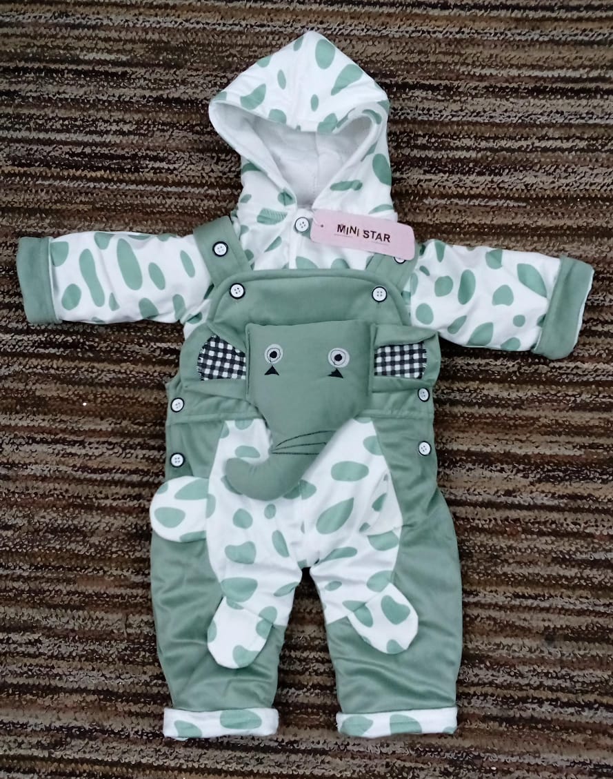 Winter - Baby Romper - Lining Green