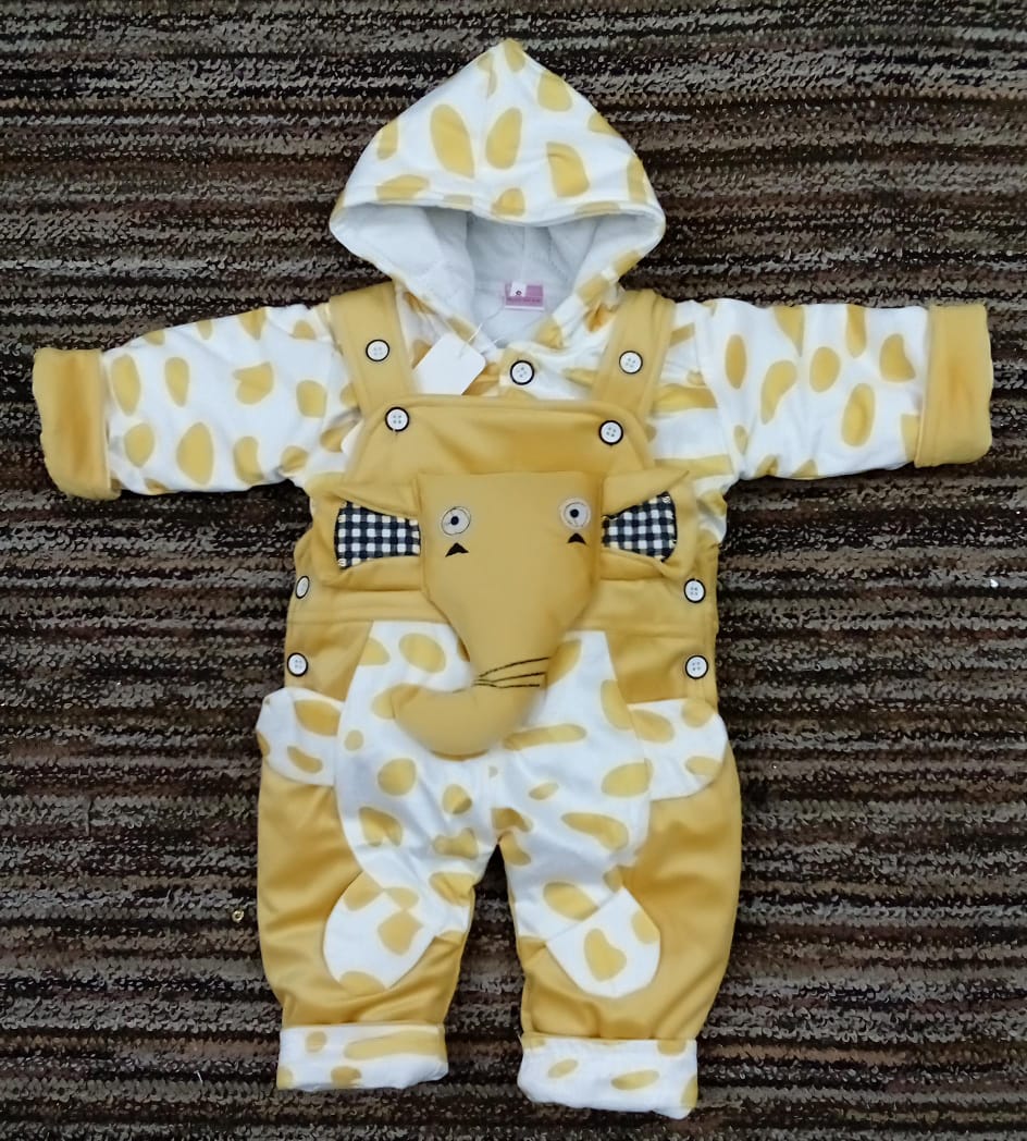 Winter - Baby Romper - Dots mustard