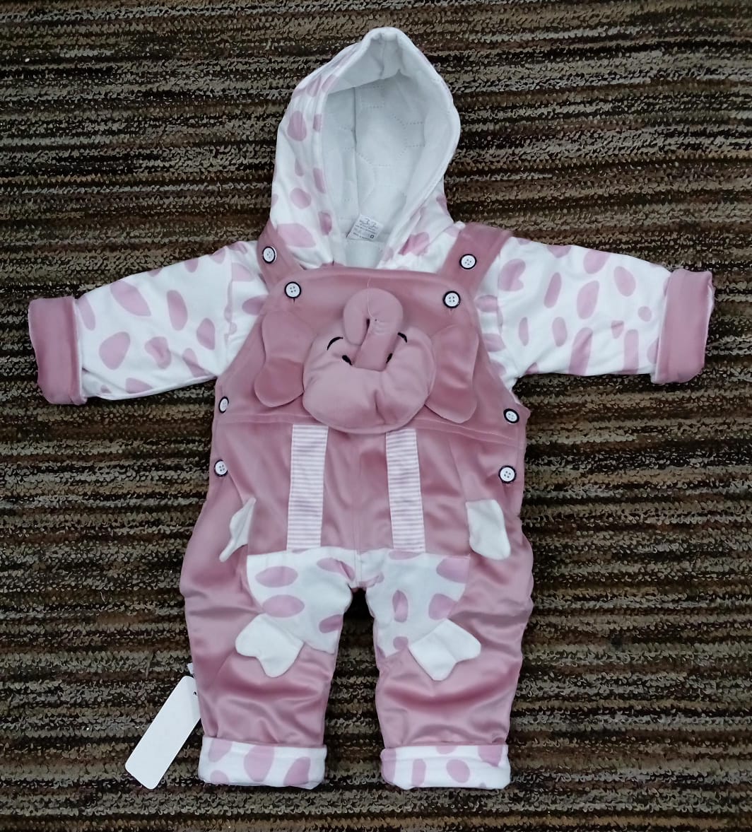 Winter - Baby Romper - Elephant pink