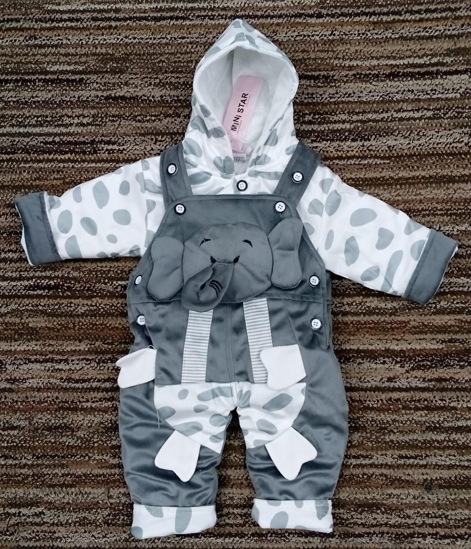 Winter - Baby Romper - Dots Gray