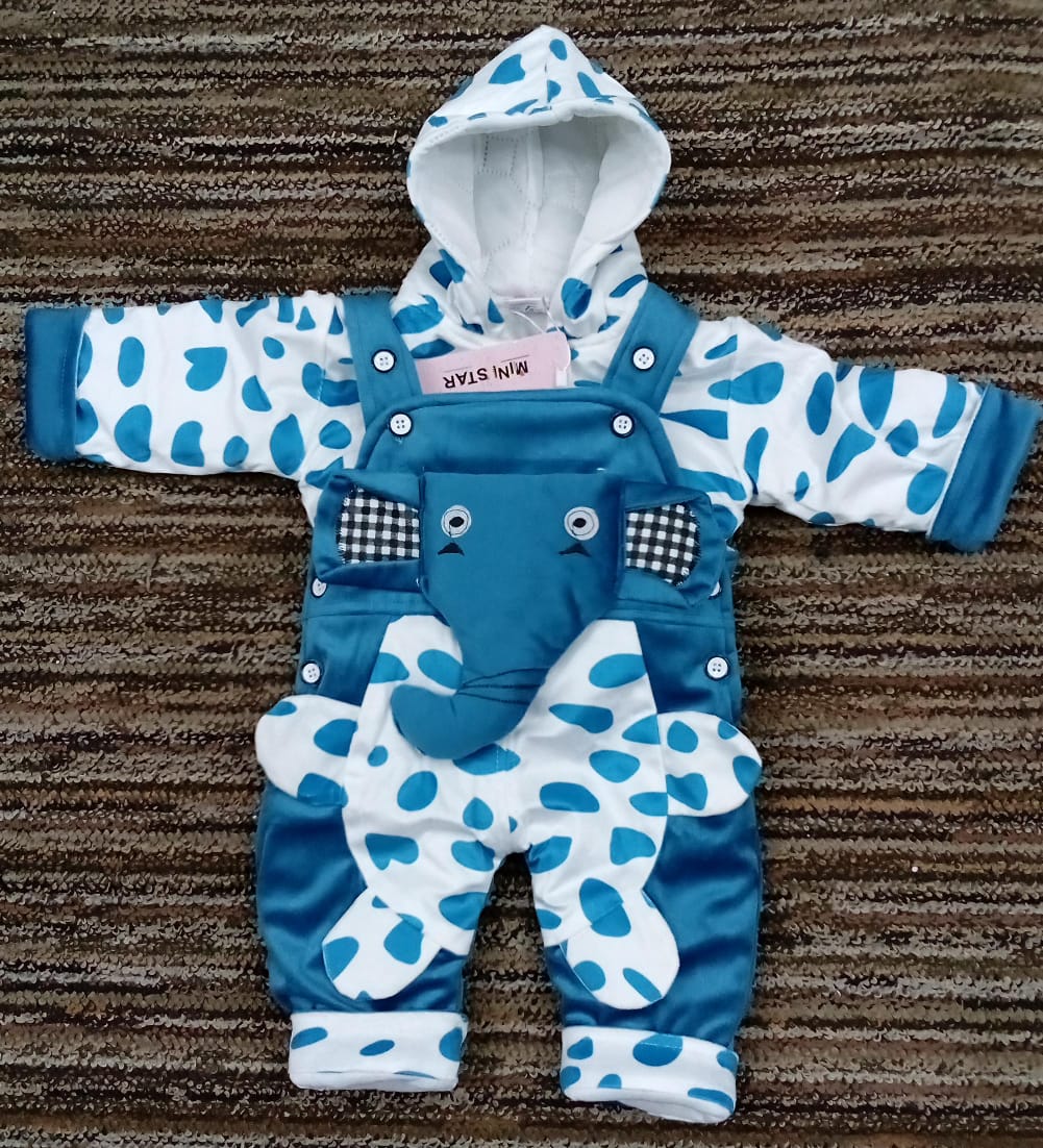 Winter - Baby Romper - Dots blue