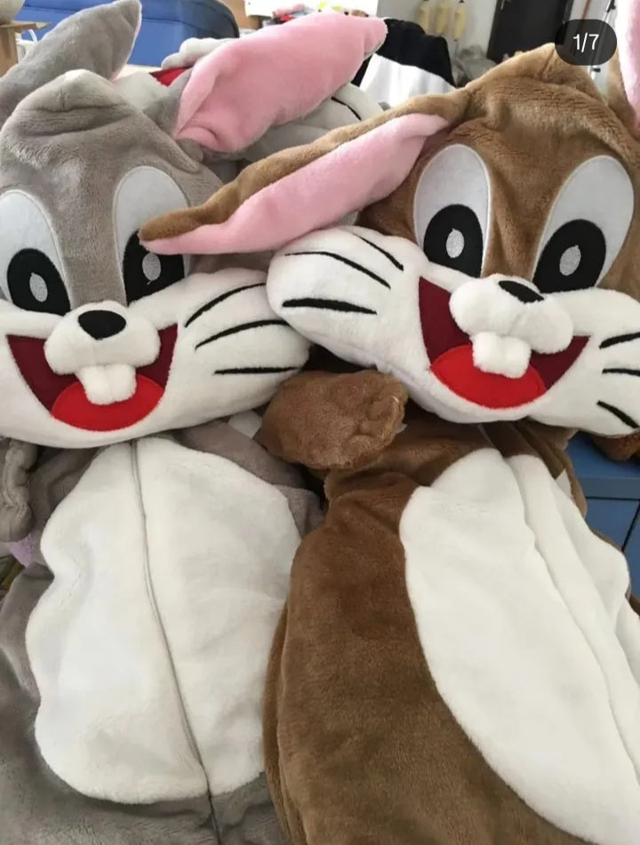 Imported winter baby character warm zipper romper overall with hood for 6 to 24 months